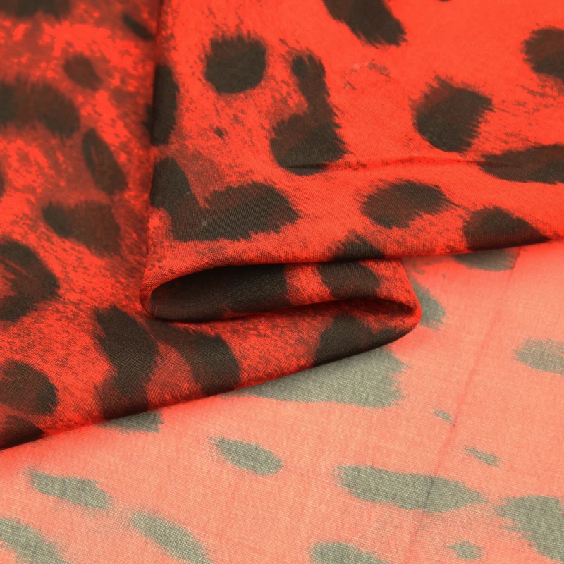 Leopard Print Silk Chiffon Fabric 100/% Pure Silk