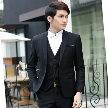 

(Jackets+Pants) Men smoking Suit 2017 Fashion Slim Fit Man wedding Suits with Pants Tuxedo mens Blue Black Red Suits Plus size