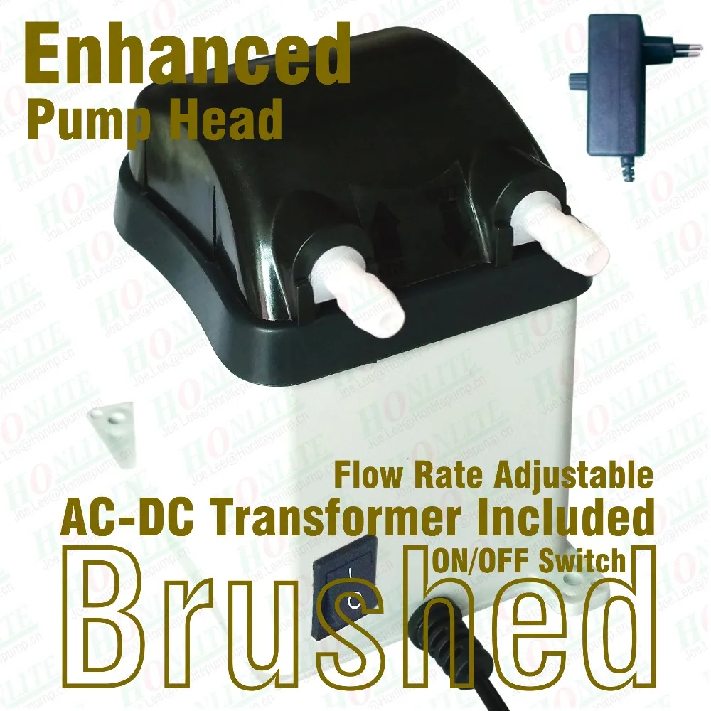100240Vac, 500ml/min peristaltic pump with Nylon made exchangeable pump head and FDA approved