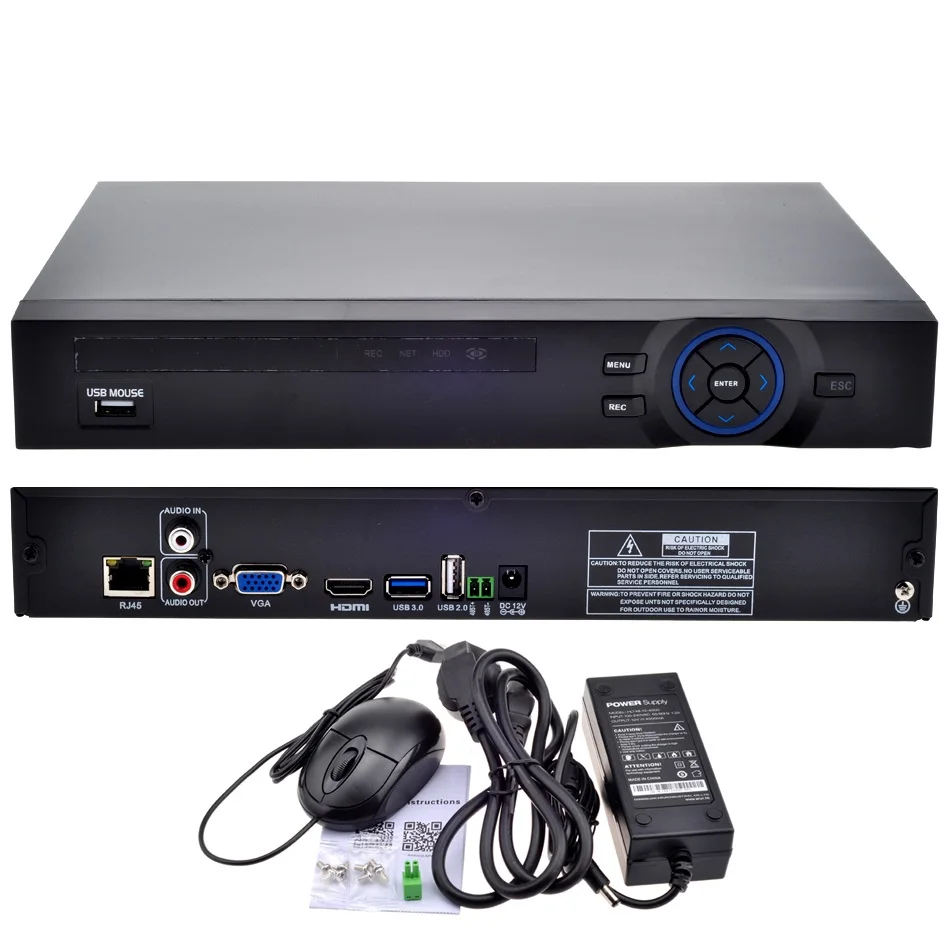 

AZISHN 16CH NVR Full HD 16CH 1080P H.264 CCTV NVR /4CH 5M Network Video Recorder For IP Camera VGA/HDMI Video output XMEye P2P
