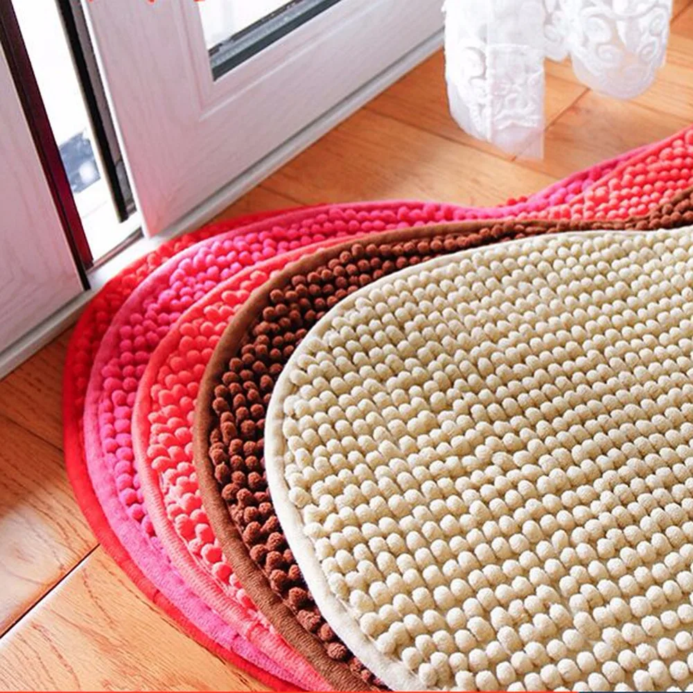 Шенилловая ткань коврик для гостиной мягкий толстый Противоскользящий ковер Домашний Декоративный Напольный Спальня Ванная Кухня коврик в форме сердца 1 шт