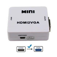 HDMI do adapter VGA konwerter z VGA i wyjście Audio za pomocą kabla USB do zasilania HDMI VGA kobieta do kobiet za pomocą tego narzędzia online bez(China)