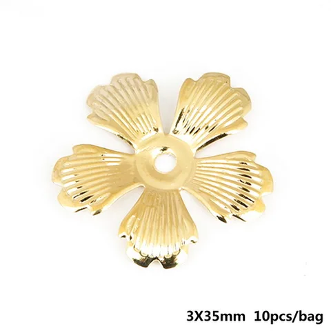 Quality10Pcs/lot Gold/Bronze/Rhodium Plated 3x35mm Flower Filigree Wraps Connectors For Jewelry Making DIY Charms Pendants