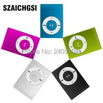 

SZAICHGSI Mini Clip MP3 Player Cheap Colorful mp3 Players with Earphone, USB Cable, Retail Box, Support Micro SD/TF Cards 500pcs