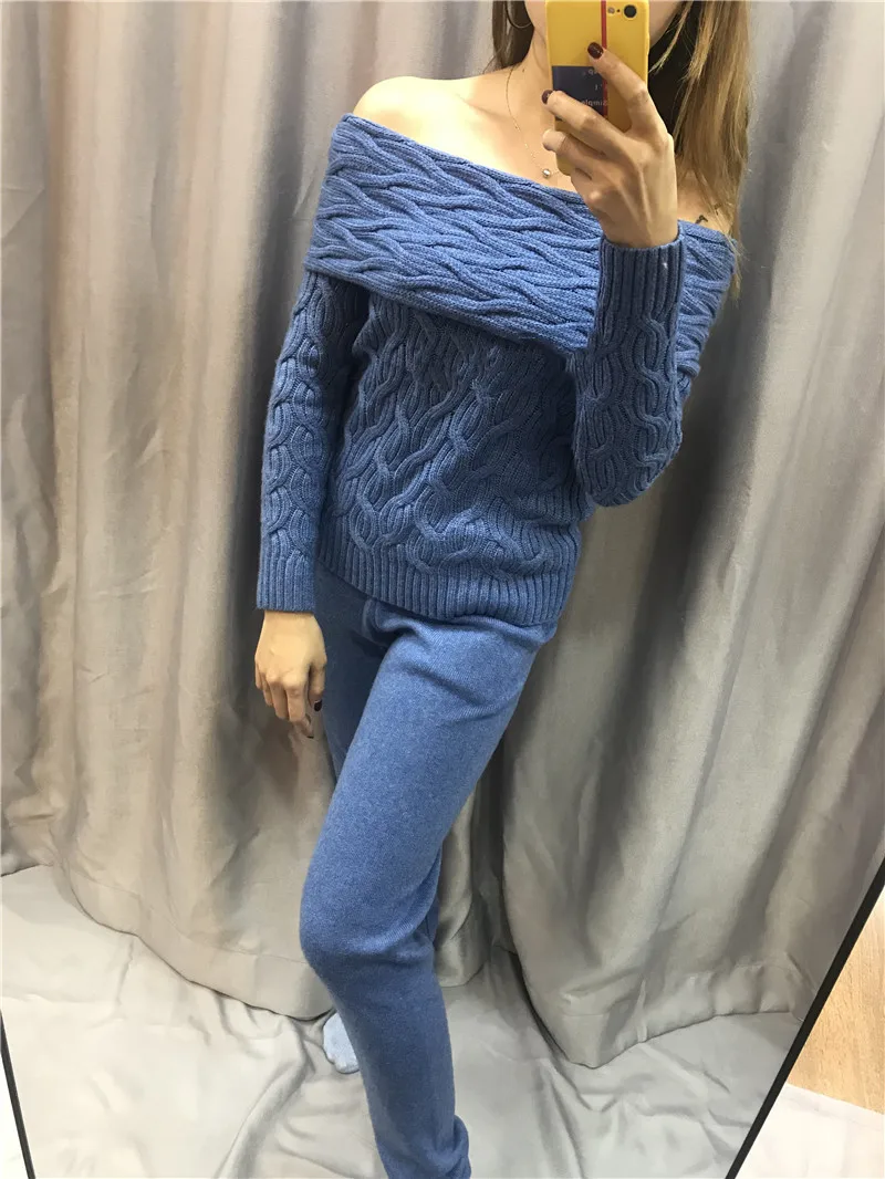 2022 Drawstring Real Wool Autumn And Winter New Women's Cashmere Suit Word Collar Strapless Retro Knit 2 Piece Two-piece Female fajarina top quality unique retro styles pin belts jeans mens pure green real geunine leather belt for men 3 8cm width n17fj288