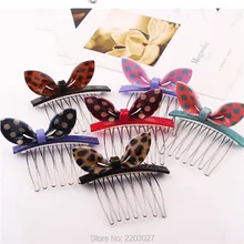 New Korean Summer Acrylic Leopard Solid Dot Hair Comb Bow Hair Accessories For Woman