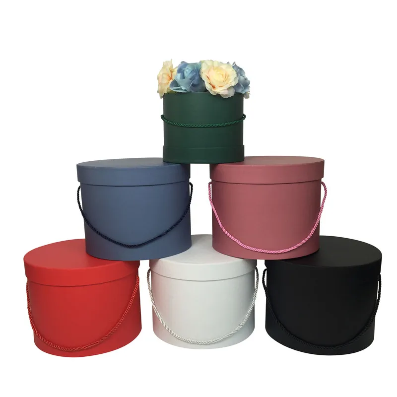 

3 Pcs P Flowers Box with Lid Candy Chocolate Bucket Flowers Boxes Barrel Gift Packing Box Valentine's Day Wedding Decorations