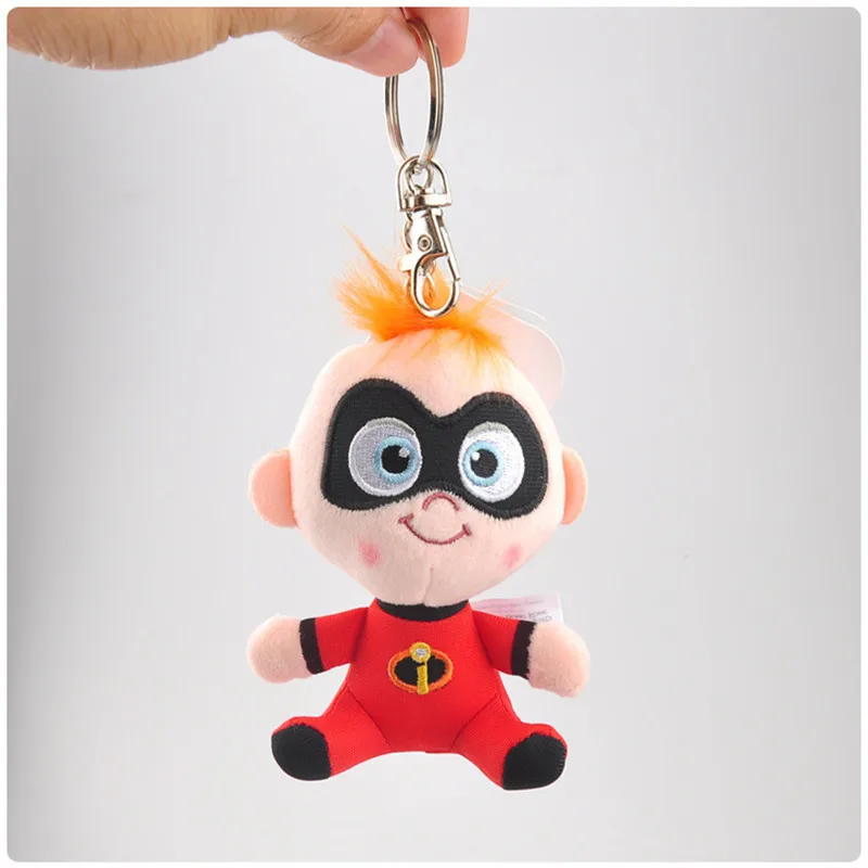 The Incredibles 2 Family Figures Plush Keychain Toys Superman Baby Jack Dolls Movie Cartoon Small Key Bag Pendants 6pcs 10cm