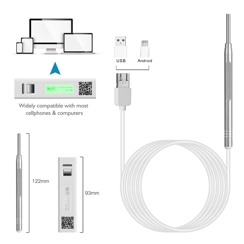 Водонепроницаемая удобная мягкая и приятная для кожи защита ушей V9 Wifi Otoscope HD1080P подходит для рта, ОС, зубов