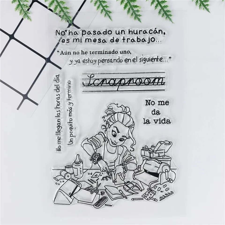 11*15 испанская девушка прозрачные штампы пуля журнал Силиконовое уплотнение для DIY Скрапбукинг штамп фотоальбом для изготовления карт 774