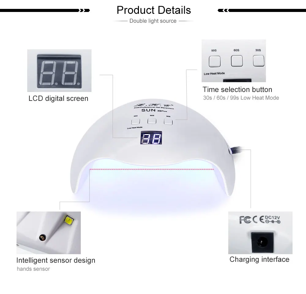 LKE SUNx 48 Вт 54 Вт Сушилка для ногтей УФ-лампа 36 светодиодов Сушка УФ-сушка для гель-лака с таймером для 10s 30s 60s автоматические инструменты для маникюра