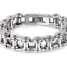 Классический серебристый цвет тяжелый 22 см* 13 мм широкий 316L браслет из нержавеющей стали байкер велосипед мотоцикл цепь браслет для мужчин