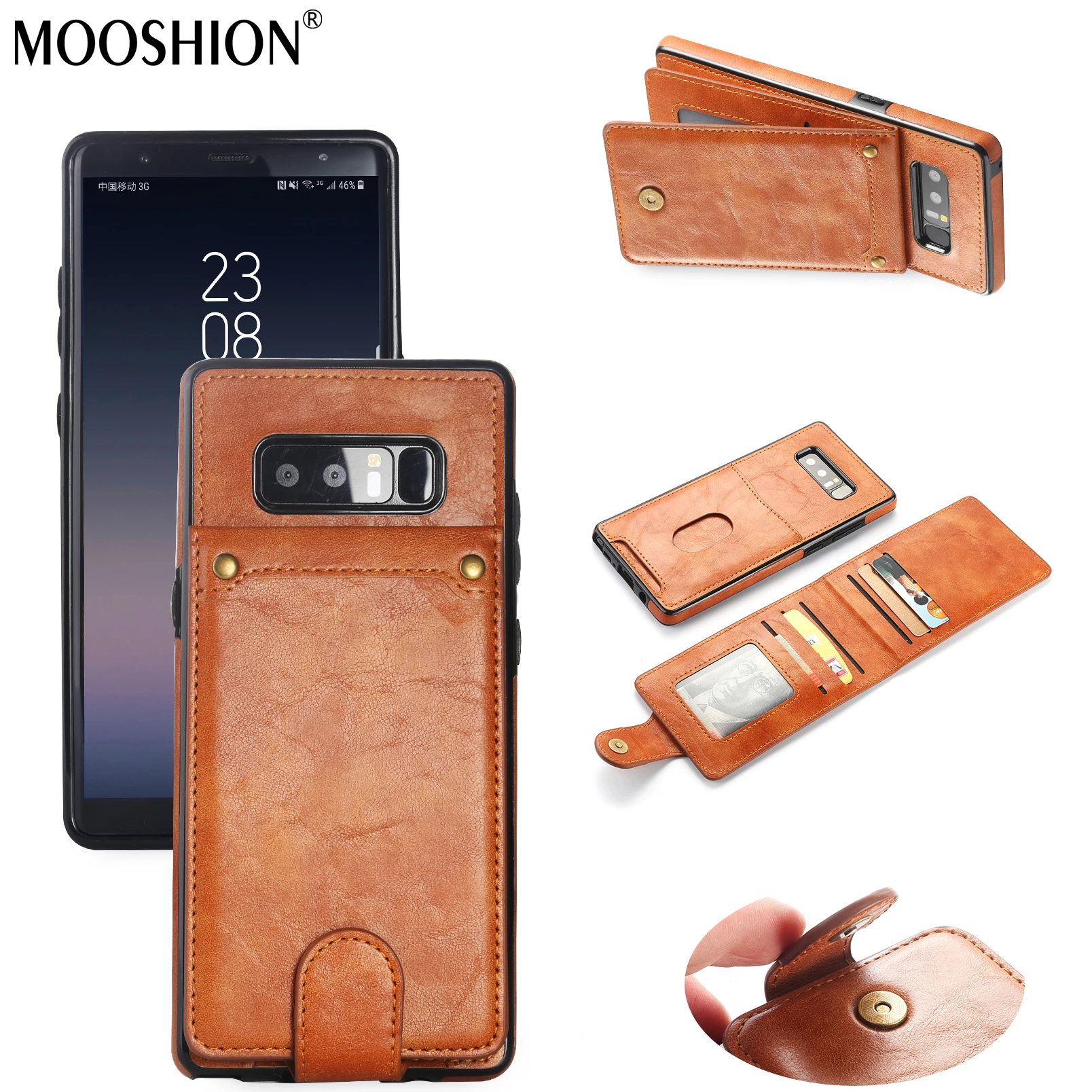 MOOSHION Luxury PU Leather Flip Case for Samsung Galaxy Note 8 Wallet