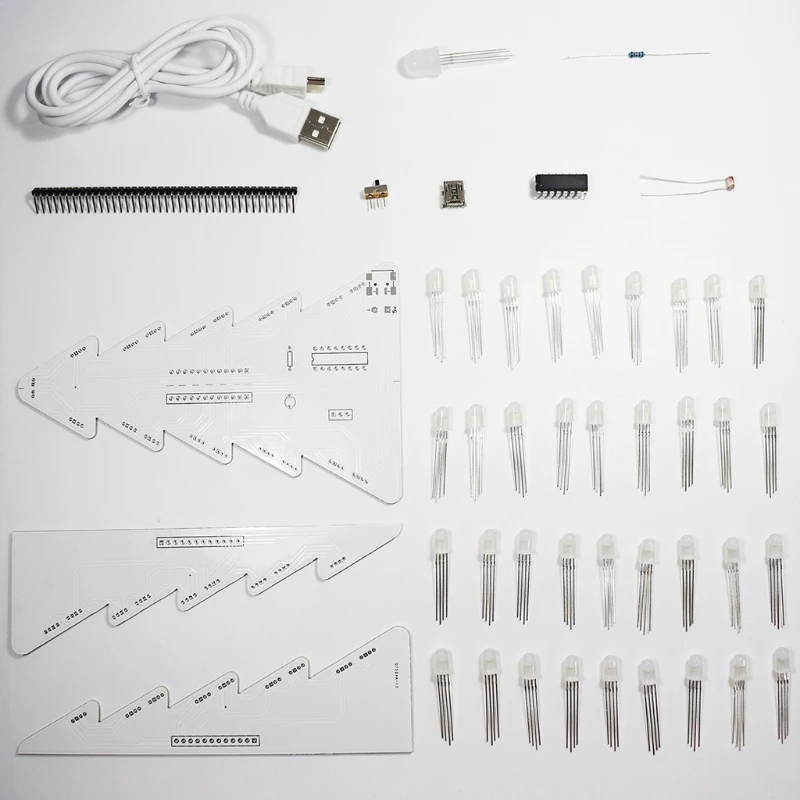 DIY светильник полноцветный светодиодный электронный комплект большого размера Рождественская елка башня