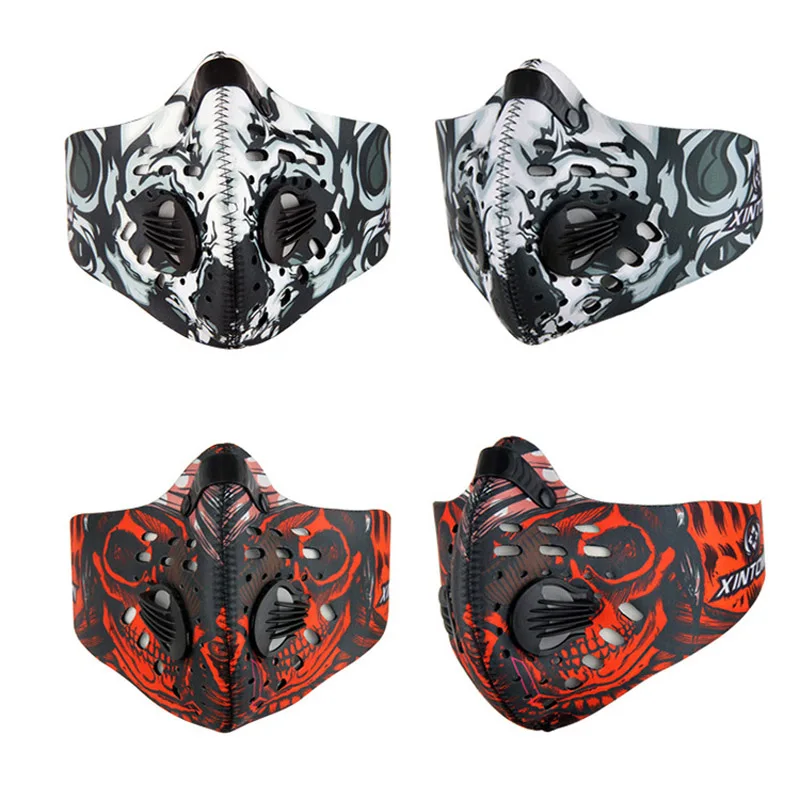 

Outdoor Cycling Half Face Mask Dust Windproof Anti Pollen Allergy Activated Carbon Masks Filter Sports Riding Running XXM8