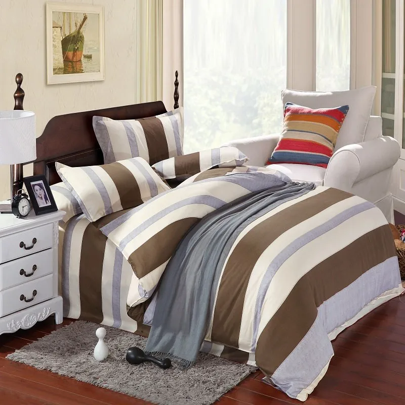 

UNIHOME New style Reactive Print 4Pcs bedding set luxury include Duvet Cover Bed sheet Pillowcase home textile
