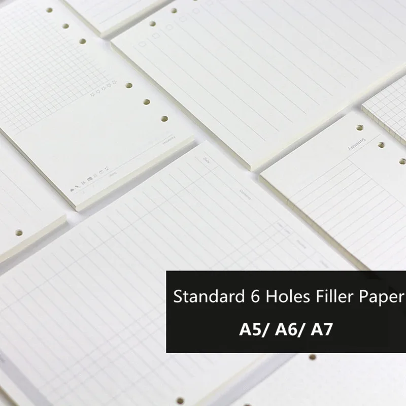 

45sheets A5 A6 A7 Notebook Refill Notepad Spiral Filler Paper Wide Fichario Inner Pages the Office & School Supplies Stationery