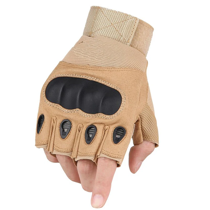 Tactical Gloves Armed Military Airsoft Shooting Bicycle Combat Fingerless Paintball Carbon Knuckle Half Finger Gloves