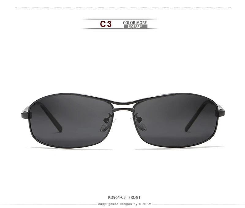 KDEAM спортивные Модные поляризованные солнцезащитные очки Для мужчин прямоугольные анти-блики очки для вождения, рыбной ловли, Gafas UV400 с жестким корпусом KD964