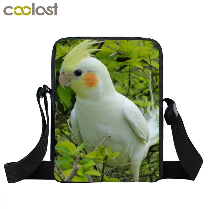 Мини-сумка-мессенджер с животными, птицами, попугаями, совами, женская сумка, Детская сумка через плечо, детские школьные сумки, сумки для мальчиков и девочек, лучший подарок - Цвет: XKB YW09