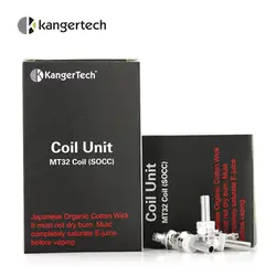 Оригинал Kangertech SOCC катушки органический блок MT32 один ватный виток 1.8ohm 2.2ohm 2.5ohm для Protank 2/Mini Protank 2/EVOD