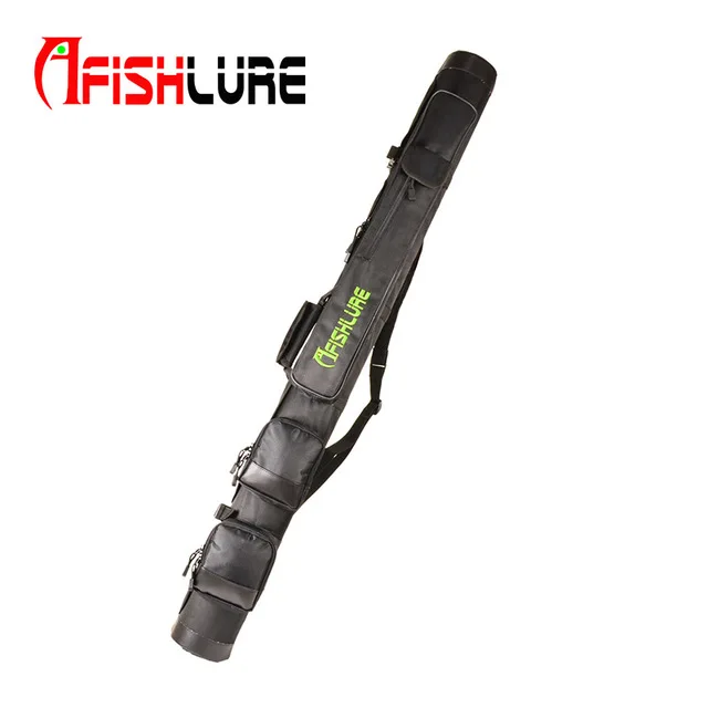 Сумки для удочек Afishlure, 1,2 м/1,3 м/1,45 м, двойная открытая трубка, сумка через плечо, водонепроницаемая холщовая черная/камуфляжная - Цвет: Black 1.2M