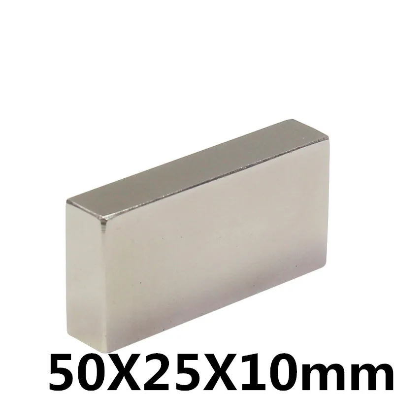 2 шт. 50x25x10 мм мощный неодимовый магнит Блок N35 50*25*10 мм квадратный супер сильный магнитный для ремесла