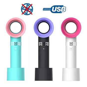 

Mini fan Ventilator handheld Bladeless Fan Air Cooler USB Rechargeable With LED Ligth Display Portable Cooler Fan For Outdoor
