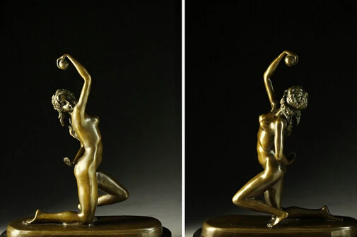 

bi003038 Art Deco Sculpture Sexy Beautiful Naked Woman Bronze Statue