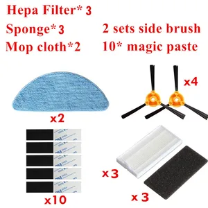 Vacuum Cleaner Accessories Pack For CONGA EXCELLENCE Robotic Vacuum Cleaner Parts Side Brush *4+Mop cloth *2+HEPA Filter *3 Vacuum Cleaner Accessories Pack For CONGA EXCELLENCE Robotic Vacuum Cleaner Parts Side Brush *4+Mop cloth *2+HEPA Filter *3
