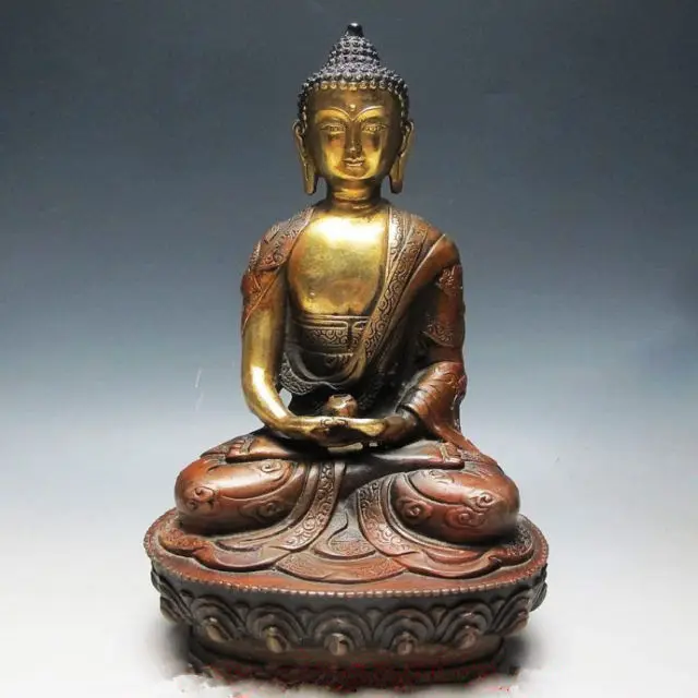 

8.07 inch / OLD TIBETAN BRASS BUDDHISM BODHISATTVA SAKYAMUNI BUDDHA STATUE