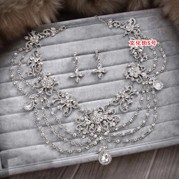 Корейская невесты кристалл кисточкой голова цепи принцесса свадебные аксессуары для волос можно сделать ожерелье Лоб Тиара