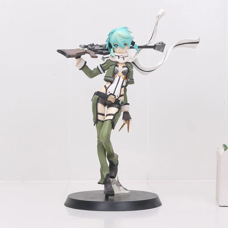

21cm Anime Sword Art Online Asada Shino figure SAO II 3 Edition Sinon PVC Action figure collection model toy dolls