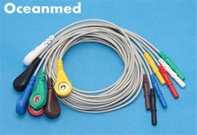Generic DIN style Safety 7 Leads ECG Holter Cable Snap Leadwires set use for 11pin ge eagle solar dash tram datex ohmed ecg machine the 416035 001 cable ekg 10 lead the aha snap leadwires set