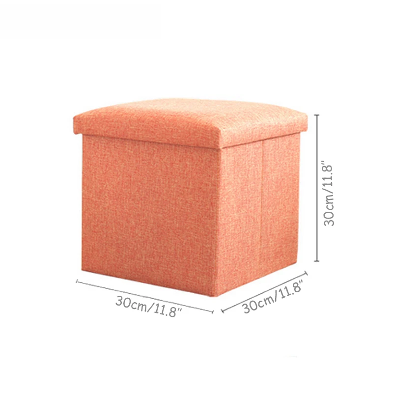 

Square Linen Folding Home Storage Box Clothing Organizer Toy Box Chair Stool Seat