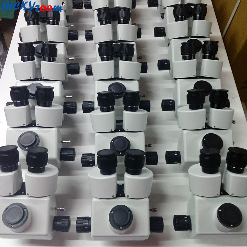 Luckyzoom бренд 3.5X-90X Simul-Focal Тринокулярный зум стерео микроскоп головка может видеть 3 окуляра одновременно