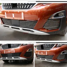 Для peugeot 5008 GT аксессуары вся средняя решетка гриль и передняя противотуманная фара украшение крышка отделка 26 шт