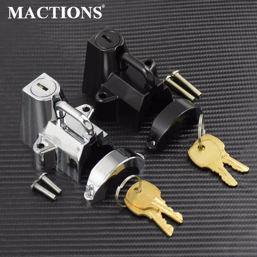 universal motorcycle helmet lock 25mm handlebar frame tube with 2 keys black motorbike anti thief security padlock accessories Universal Motorcycle Handlebar Shelf Bar Tube Helmet Lock w/2 Keys For Harley 7/8