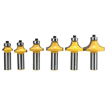 

6pcs Round Over Edge Forming Router Bit Set Tools 1/2" Shank Woodworking Cutter