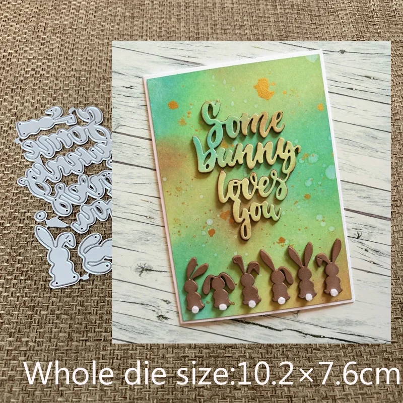 

New Design Craft Metal Cutting Dies cut die easter bunny rabbit letters crapbooking Album Paper Card Craft Embossing Die Cuts