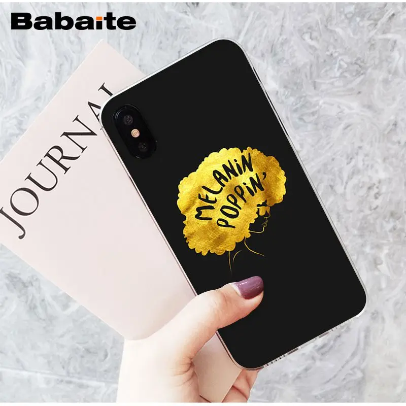 Мягкий силиконовый чехол для iPhone 5 5Sx 6 7 7plus 8 8Plus X XS MAX XR Babaite 2bunz Melanin Poppin Aba black girl