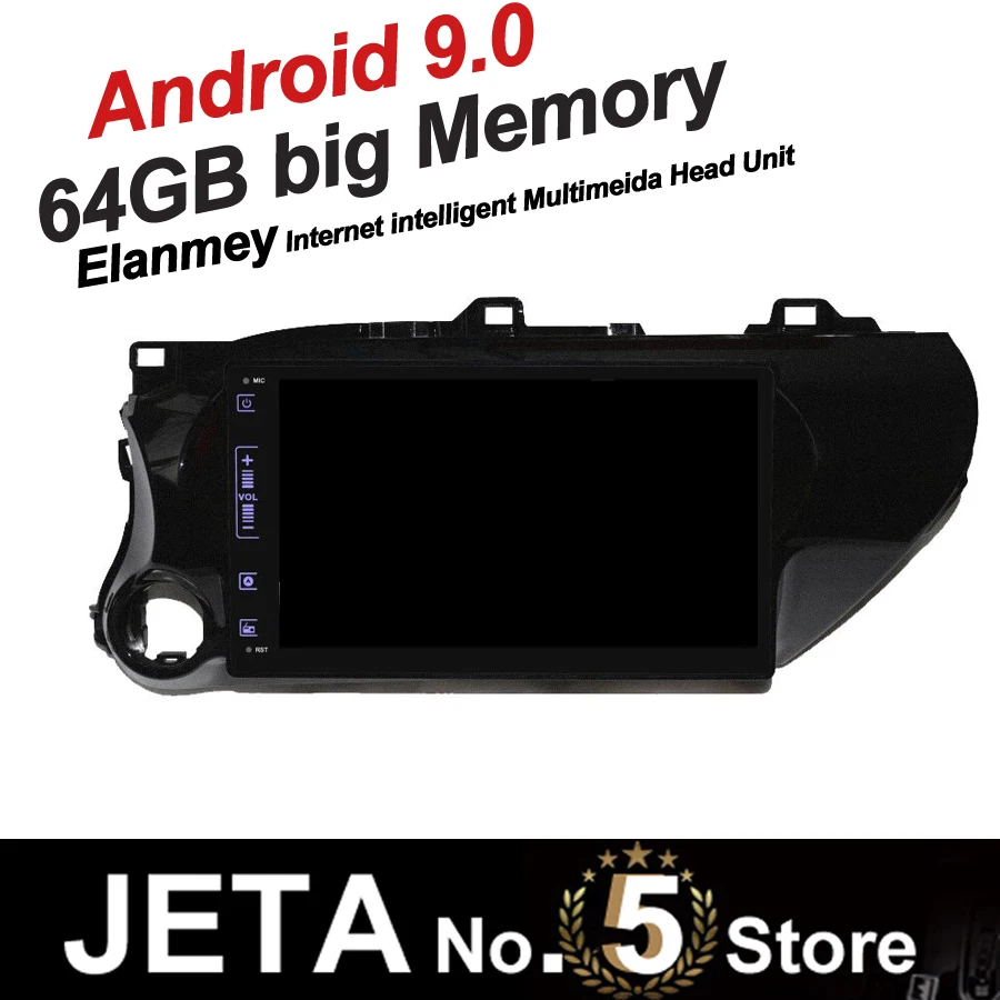 Excellent Fit for TOYOTA Hilux Revo 2018 Car Radio GPS Music player tape recorder Android 9.0 64GB big memory DSP equalizer IPS screen 8