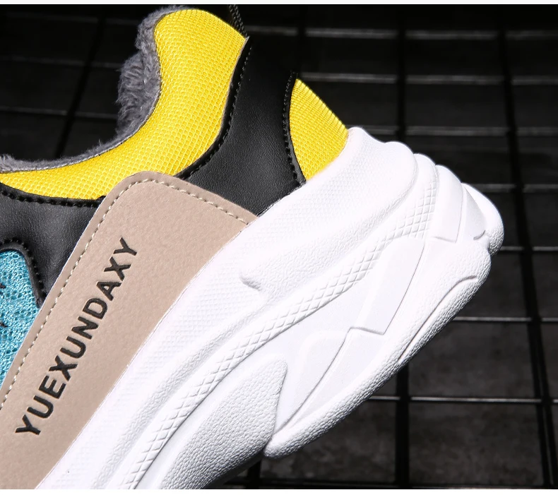 Men's Chunky Sneakers Dad Shoes Men Winter Classic With Fur High Platform Trainers Sneaker Black And White Sneakers Men Platform (3)