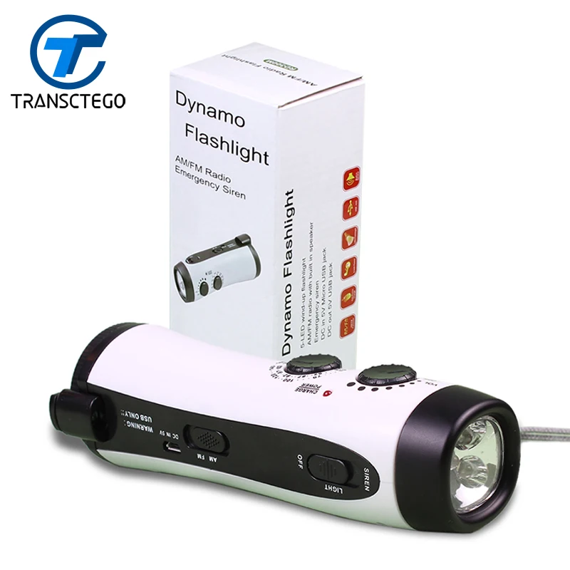 GREEN Multifunctional LED Dynamo Flashlight Emergency Alarm flashlights