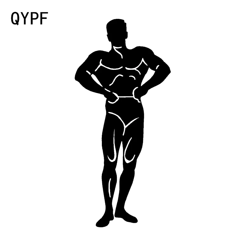 

QYPF 7.8*17CM Unique Dumbbells Fitness Exercise Decor Car Sticker Vinyl Accessories Silhouette Motorcycle C16-0353