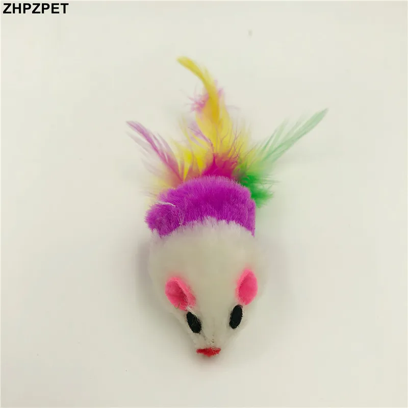 Горячая 1 шт горячие цвета мышки с перьями кошки knuffels случайный цвет мини мыши Catchable Pet игральные игрушки мягкий плюш- случайный цвет