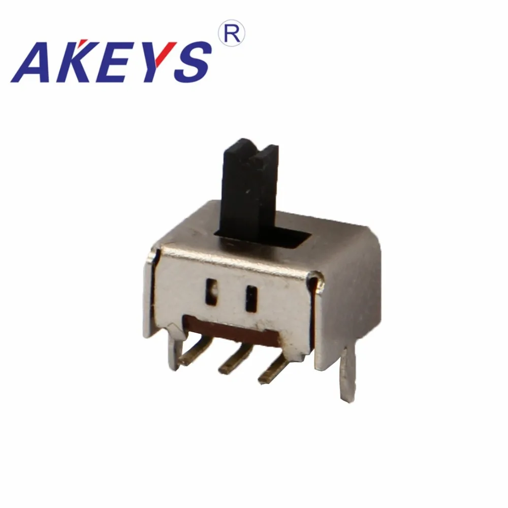

100PCS SS-22D10 2P2T Double pole double throw 2 position slide switch 8 pin verticle type bend pin with 2 fixed pin