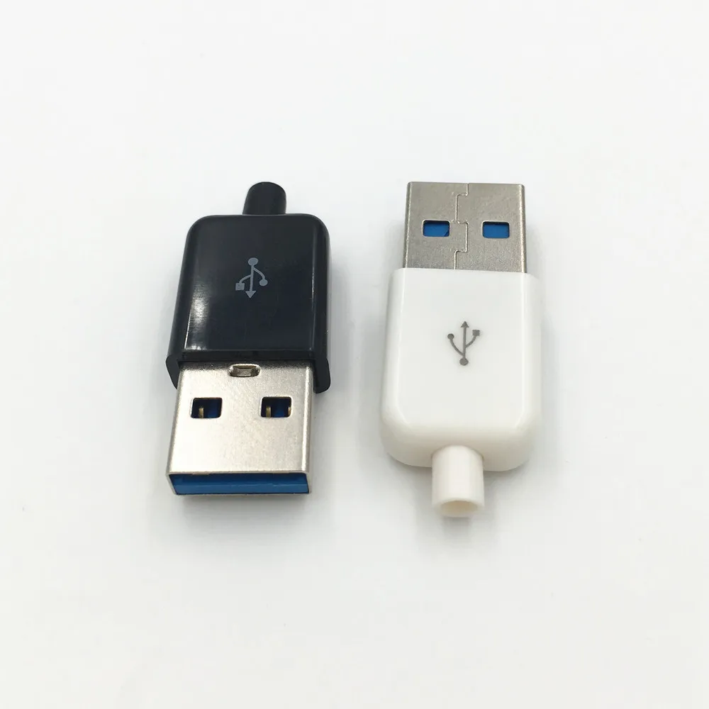 2 комплекта DIY USB 3,0 штекер 4Pin тип сварки разъем 3 в 1 разъем пайки адаптер Белый Черный