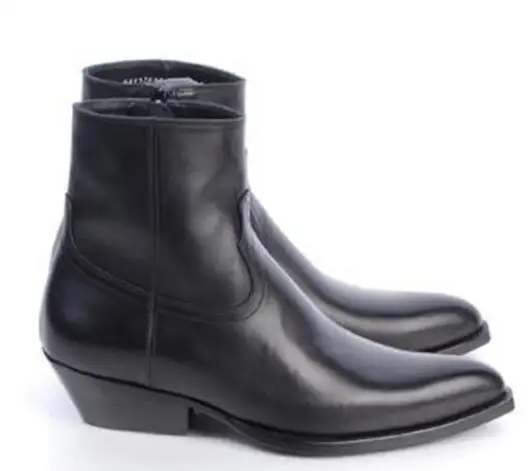 Solid Suede Zipper Men Chelsea Boots Ankle Boots Fashion Men's Male Brand Leather Quality Slip On Motorcycle Rome Man Shoes - Цвет: 01