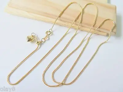 

Au750 Pure 18K Yellow Gold Necklace Women Wheat Link Chain 4.5-5g 22